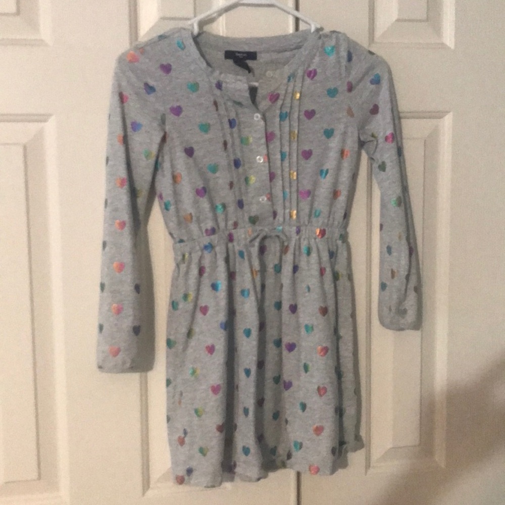 Long sleeved jersey dress with button front